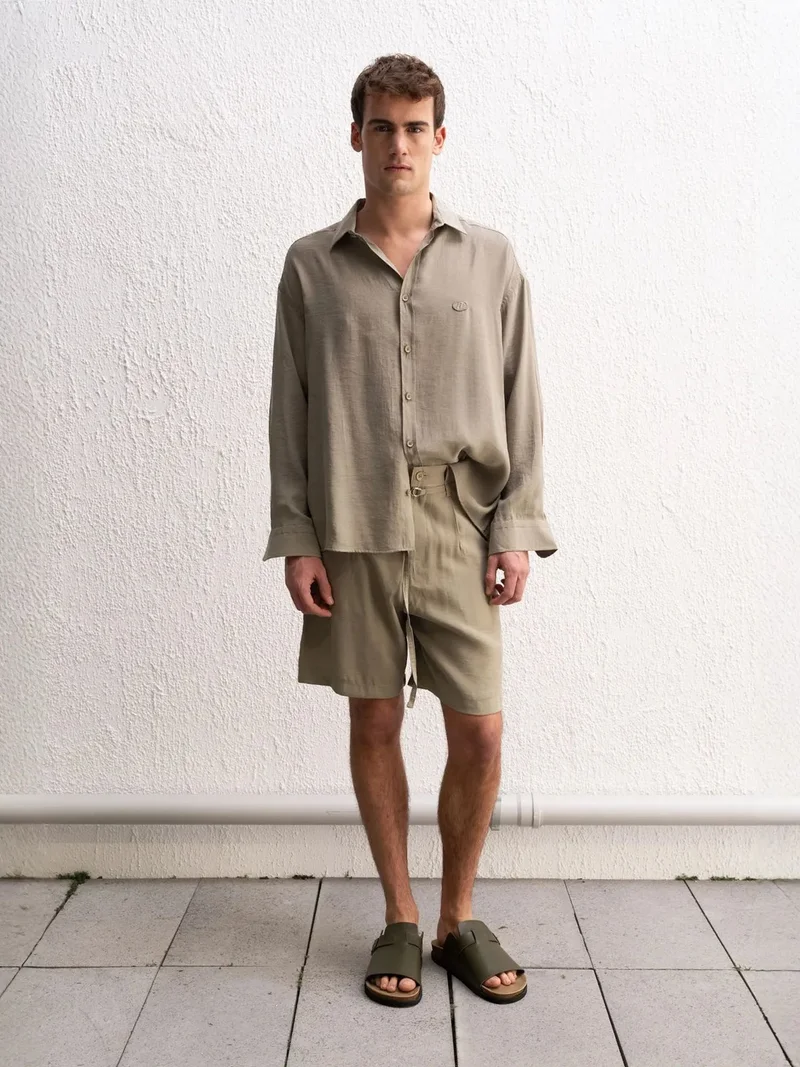 جيستو GIESTO Oversized Button-Up Shirt